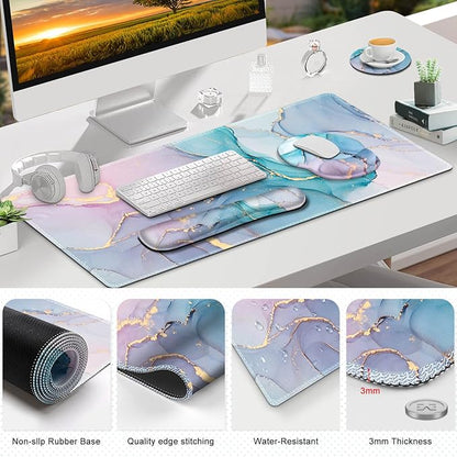 ToLuLu Desk Mat, XXL Large Mouse Pad Wrist Support Set，4 in1 Gaming Mousepad - Image 9