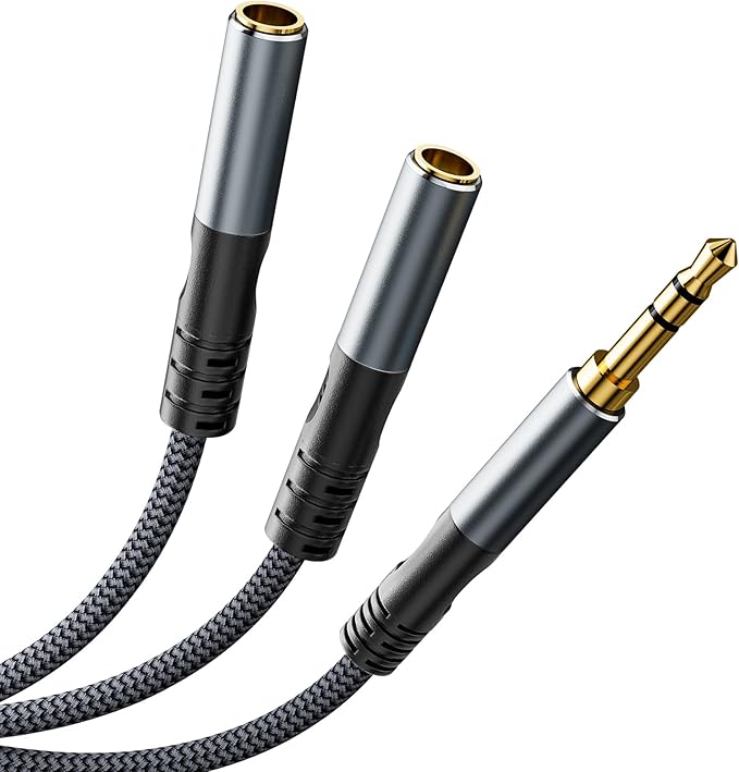 JOMLEY Headphone Splitter 1ft, Audio Splitter 3.5mm 1 Male to 2 Female Adapter - Image 9