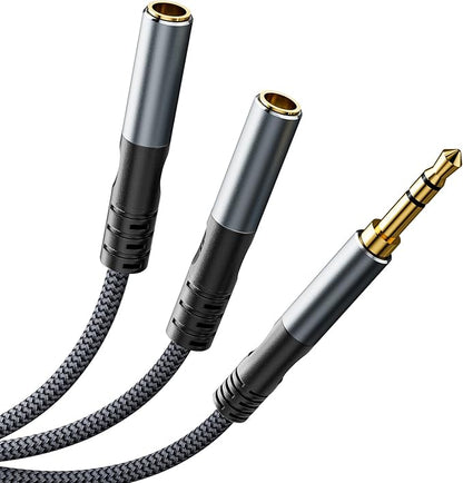 JOMLEY Headphone Splitter 1ft, Audio Splitter 3.5mm 1 Male to 2 Female Adapter - Image 9