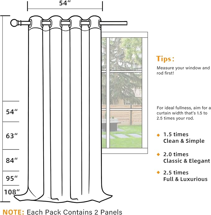 100% Blackout Curtains 108 Inch Length - Image 5