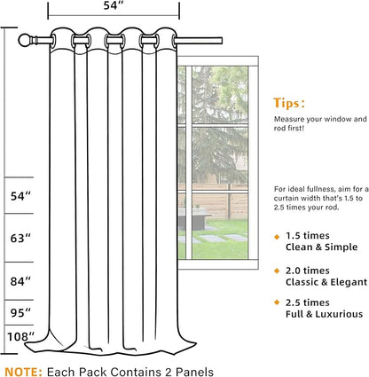 100% Blackout Curtains 108 Inch Length - Image 5