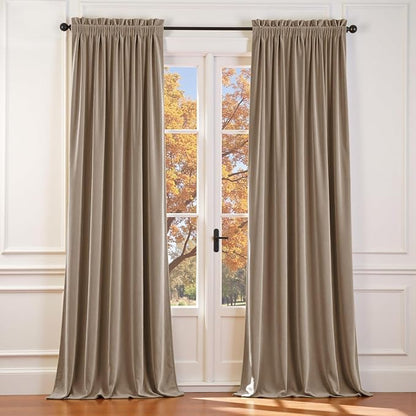 Lazzzy Velvet Blackout Curtains Thermal Insulated Room Window Drapes Super Soft by Lazzzy