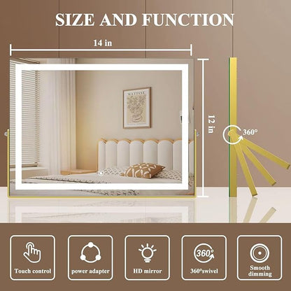 Ligheted Vanity Mirror with Lights, Hollywood Mirror, 3 Modes Light, Smart - Image 2