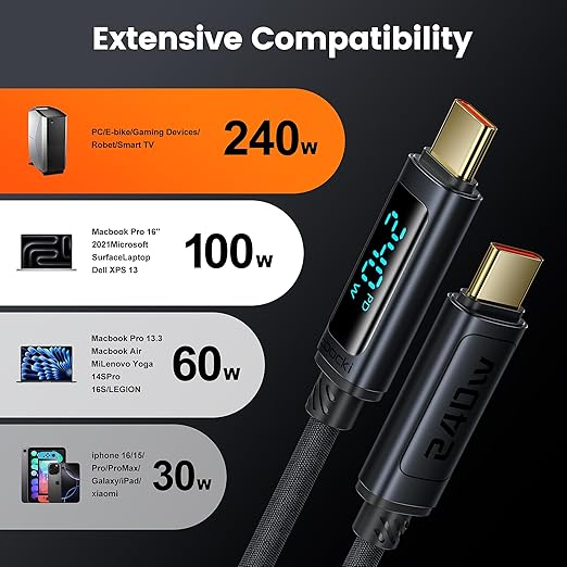 toocki USB C Cable 240W Fast Charging Cord - Image 7