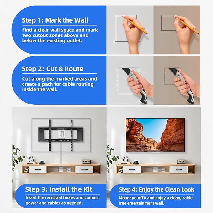 GEVINFA in-Wall TV Cable Management Kit - Image 3