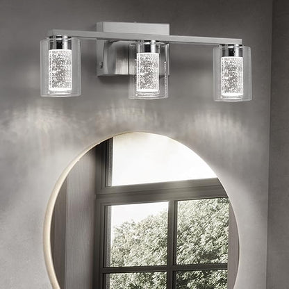 SADENICEL Brushed Nickel Vanity Lights, 3-Light Bathroom Light Fixtures - Image 6