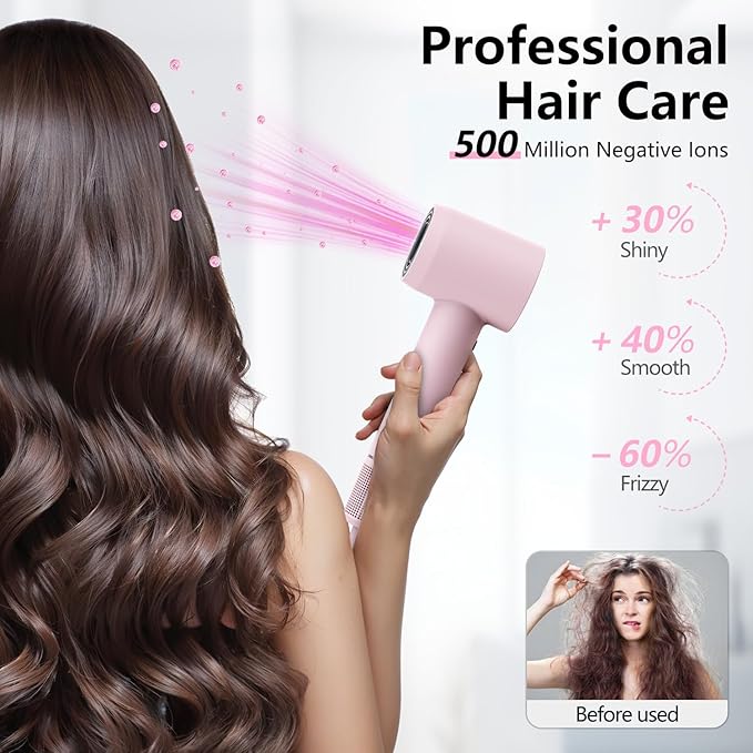 Hair Dryer, 160000 RPM Professional High-Speed Blow Dryer 500 Millions Negative - Image 3