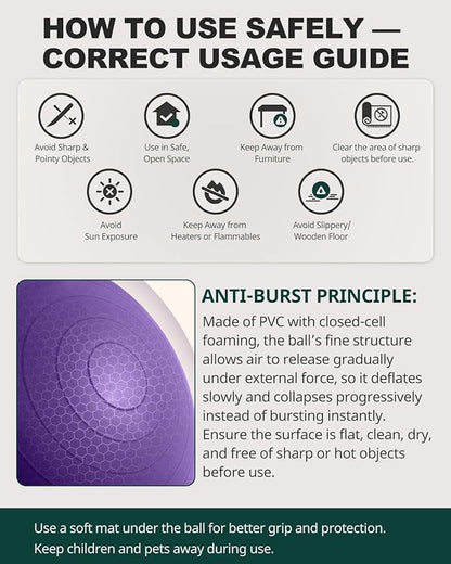 Trideer Exercise Ball for Yoga, Pilates & Fitness – Stability Ball Equipment - Image 2