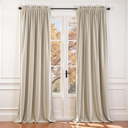 Lazzzy Velvet Blackout Curtains Thermal Insulated Room Window Drapes Super Soft by Lazzzy