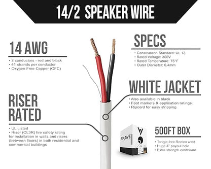 Voltive 14/2 Speaker Wire, Riser CL3R, 500ft - Image 2