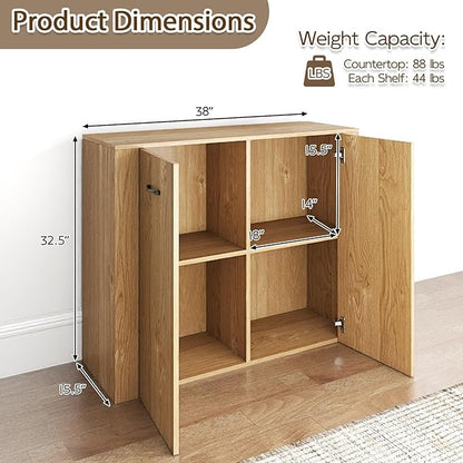 Giantex Modern Storage Cabinet, Anti-Tipping Device, Sturdy Metal Hings - Image 3