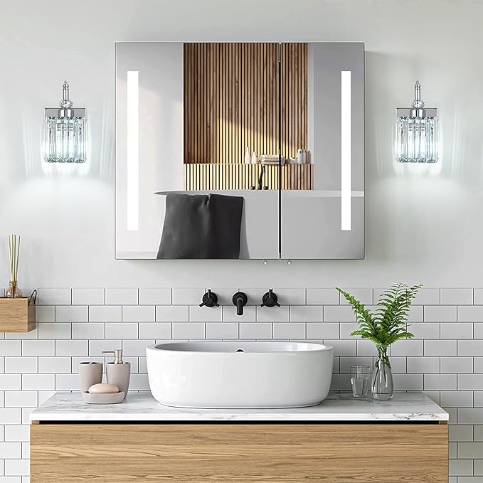 BBLLWJ Modern Wall Sconces Set of Two Chrome Wall Sconces Indoor Wall Lamp - Image 3