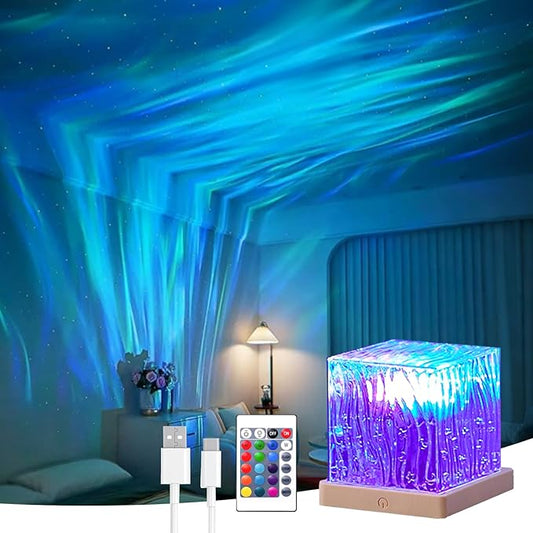 Growalleter Northern Lights Projector, 16 Colors Rechargeable Aurora Light by Growalleter