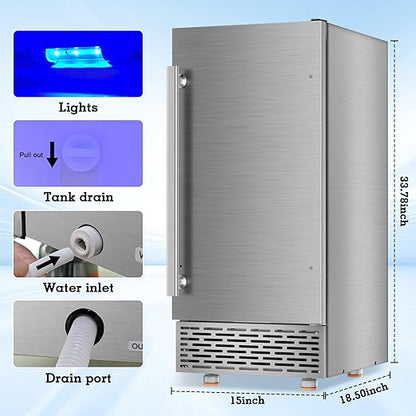 Ice Maker Commercial Under Counter Ice Maker Machine 88Lbs/Day - Image 9