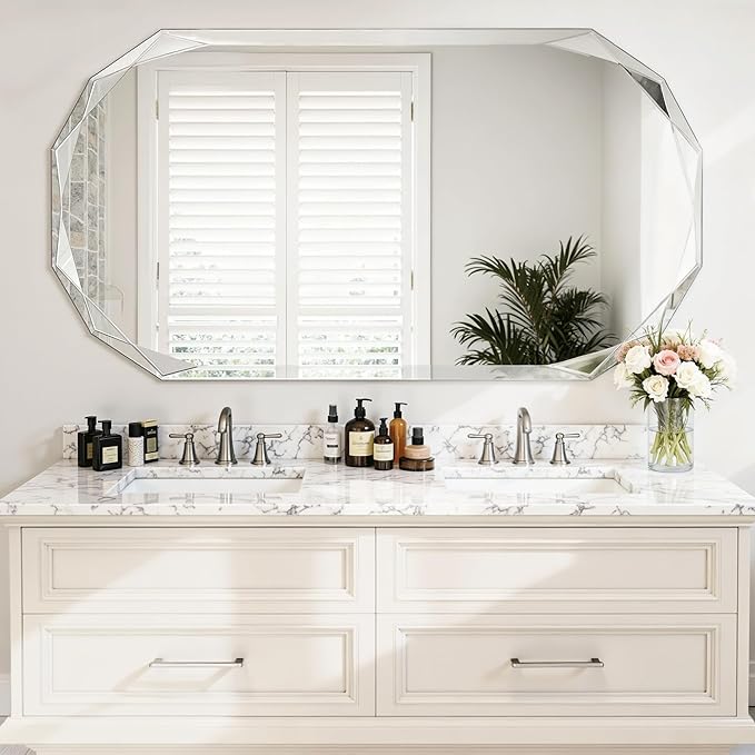Suidia Bathroom Mirror, Frameless Bathroom Mirror - Image 2
