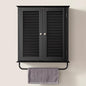 Bathroom Storage Cabinet with Adjustable Wood Shelves & Doors, Made of PDF Wood by Amellix