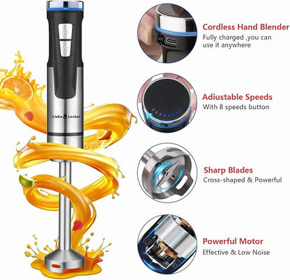 Liebe&Lecker Immersion Blender Handheld Cordless, 3 in 1 Cordless Hand Blender - Image 4