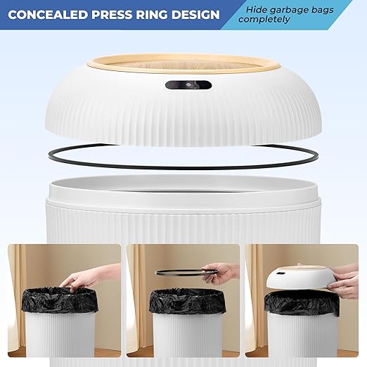 Pukomc 2 Pack Automatic Trash Can 12L /3 Gallon and 10L /2.64 Gallon Bathroom - Image 6