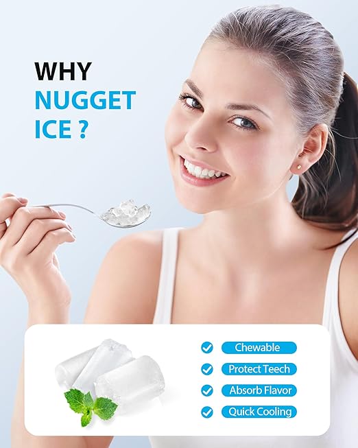 Aeitto Nugget Ice Maker 40Lbs/24H, Countertop Soft Chewable Ice Pebble Ice - Image 2