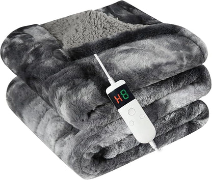 Electric Heated Blanket Full 72''x84''Size Faux Fur Heating Blanket 10 Heating by Unknown