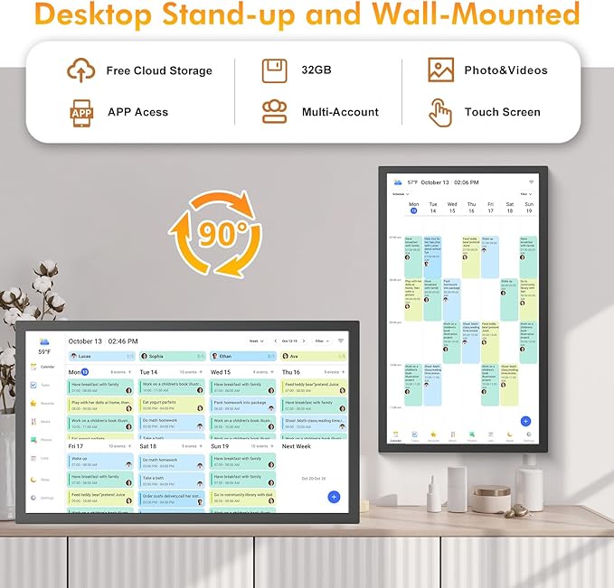 24" Digital Calendar Picture-Frame for-Wall-Planner - Image 5