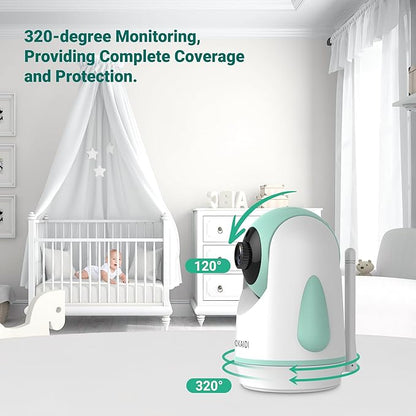 OKAIDI Baby Monitor with 2 Cameras and Audio, Video Baby Monitor with 6'' IPS - Image 8