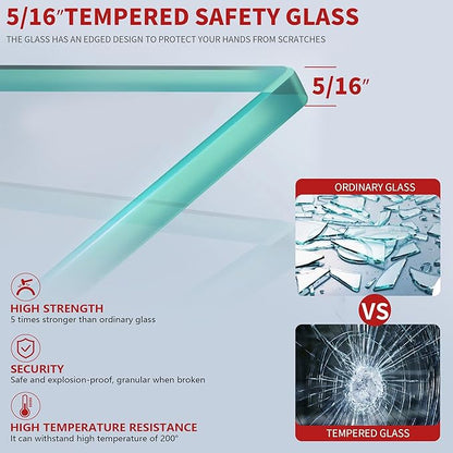 36W*74H Inch, Bathroom Framed Fixed Shower Glass Panel, 5/16" Thick Clear - Image 5