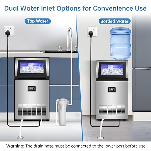 Commercial Ice Maker Machine 200 Lbs/24H, 35 Lbs Ice Bin, Undercounter Ice - Image 5