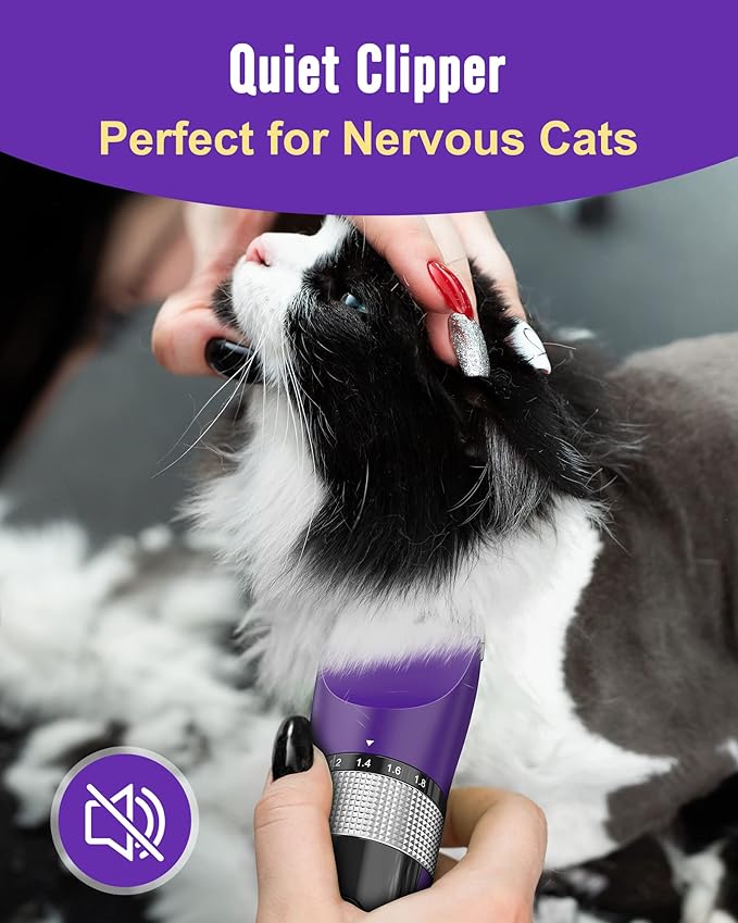 oneisall Cat Grooming Clippers for Matted Long Hair, 5-Speed Cat Grooming Kit - Image 3