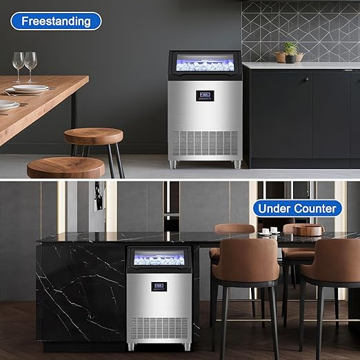Commercial Ice Maker Machine 350 Lbs/24H, 60 Lbs Ice Bin, Undercounter Ice - Image 8