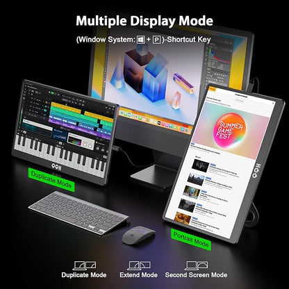 QQH Portable Monitor, 15.6" Portable Travel Monitor - Image 4