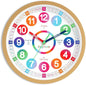 Roymnie Wall Clock for Kids Learning Battery Operated Teaching Silent 8" | Learning to Tell Time Easily Non Ticking Analog Colorful Teaching Time Clock Decorative for Kids Room Classroom School Modern