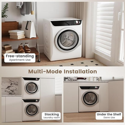 VCJ 2.6 cu.ft Portable Dryer, 1400W Electric Clothes Dryer - Image 7