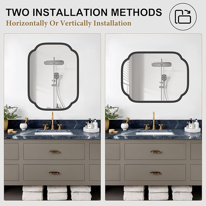 Black Bathroom Mirror for Wall - Image 5