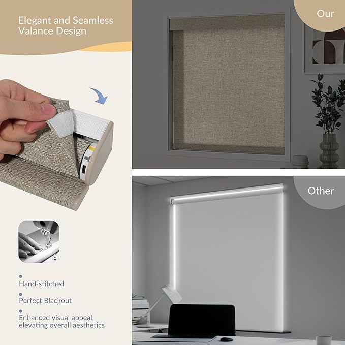 Boolegon Motorized Blinds with Remote, Light Filtering Smart Electric Window - Image 6