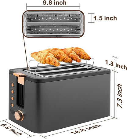 Mecity 4 Slice Toaster, Long Slot Toaster - Image 8