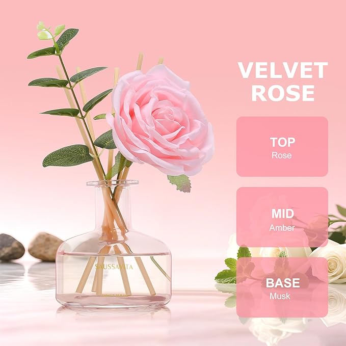 Reed Diffusers Set Rose Scent, Reed Diffuser - Image 3