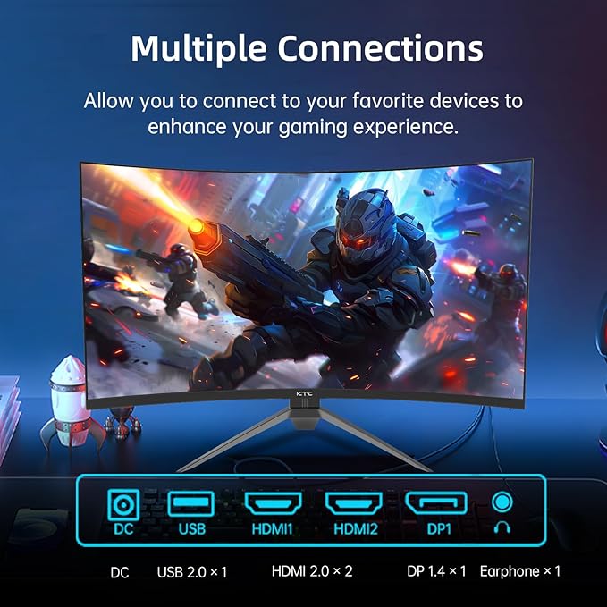 KTC 32 Inch 240Hz Curved Gaming Monitor, FHD 1080P 1500R HDR Gaming PC Monitor - Image 6