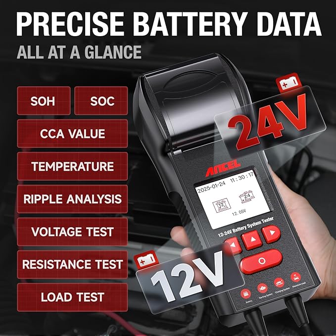 ANCEL BST600 Car Battery Tester - 12V/24V - Image 3
