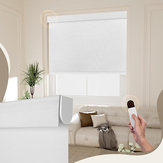 Boolegon Motorized Blinds with Remote, 100% Blackout Smart Electric Window by Boolegon