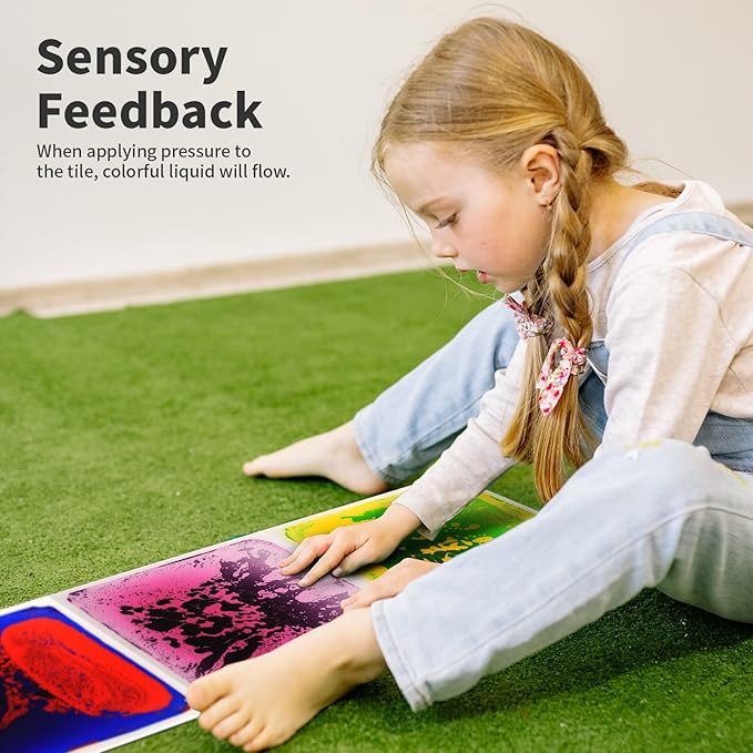 Art3d Liquid Sensory Floor Decorative Tiles, 11.8"x11.8" Square, 4 Tiles - Image 3