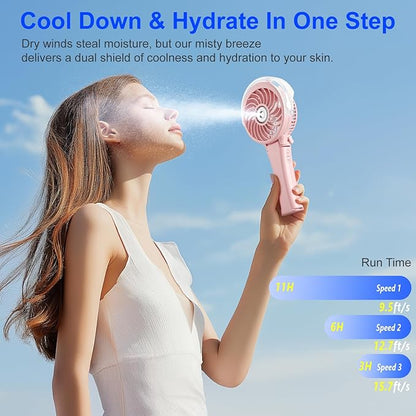 HandFan 2025 Upgraded Portable Misting Fan, Two Button Easy Operation, Handheld - Image 5
