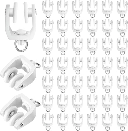 Jetec 25 Pcs Curtain Track Rollers Bulk, Flexible Bendable, White | Suitable for 11 mm Curtain Tracks, Plastic Rail Gliders Hooks Clips, Smooth Gliding for Ceiling Shower Window Room Divider