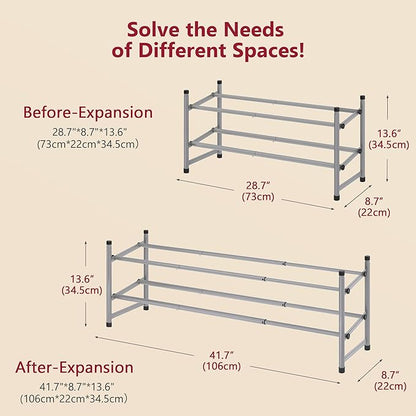 Tajsoon 2 Tier Expandable Shoe Rack - Image 3