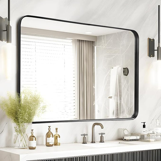 Fabuday Large Black Bathroom Mirror 40x30 Inch by Fabuday