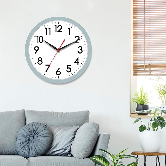 AKCISOT Wall Clock, Modern Small Wall Clocks Battery Operated 10 Inch, Silent - Image 7