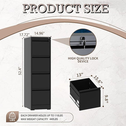 File Cabinet, 4 Drawer File Cabinet - Image 3
