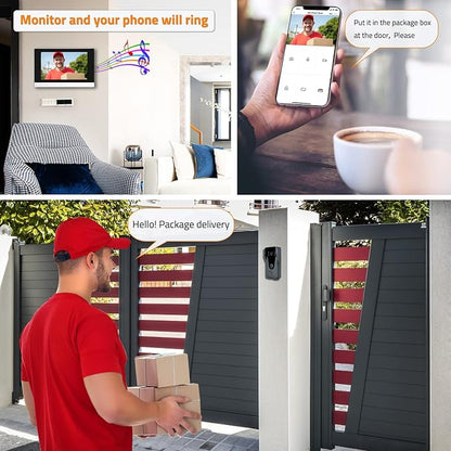 Wireless IP Video Doorbell Intercom System, WiFi 7 Inch Monitor - Image 3
