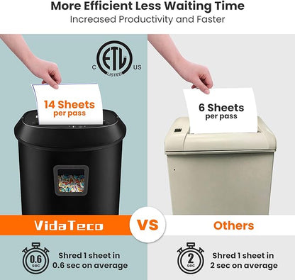 Paper Shredder 14-Sheet Cross-Cut Shredder - Image 4