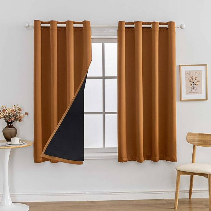 Anytime 100% Blackout Curtain 2 Panels Set, Thermal Insulated Window Drapes by Anytime
